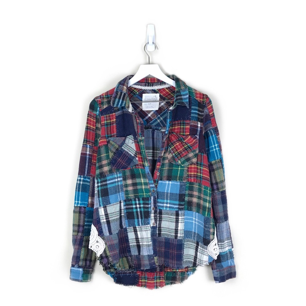Free People | RARE Lost in Plaid Patchwork Shirt
